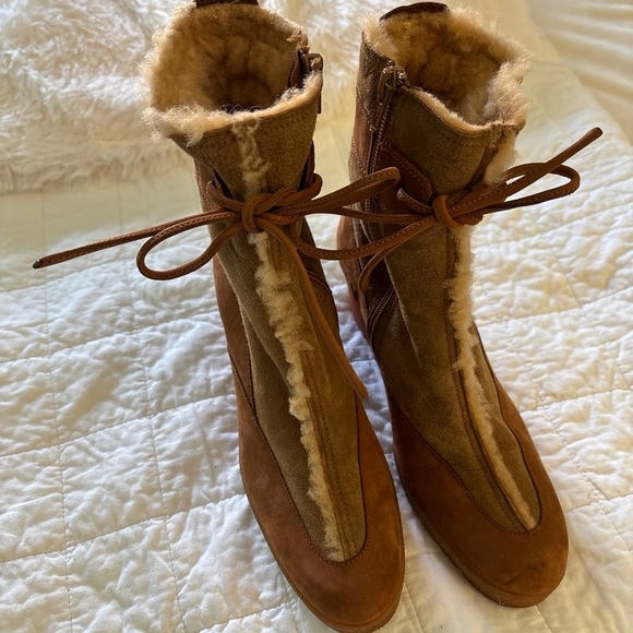 Arche leather wedge winter suede boots Sz 9 - Picture 5 of 11